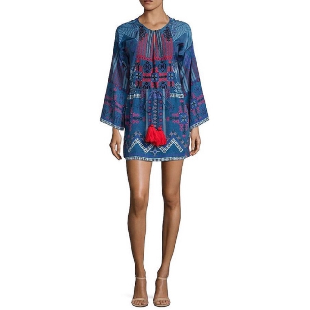 🆕 1ST SIGHT Embroidered Tassel Mini Dress